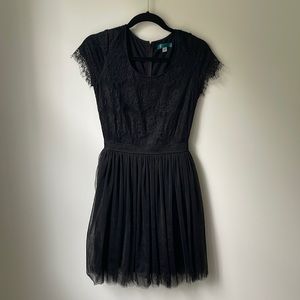 Pim + Larkin eyelet and tulle black lace dress, size XS